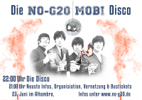 Infoveranstaltung zu G20 Protesten und Mobi-Disko