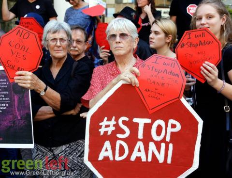 Protesting in Brisbane when Adani boss Jeyakumar Janakaraj was in town. Photo Alex Bainbridge.jpg
