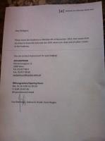 Dreckszettel vom Rektorrat der die Refugees auffordert die besetzte Akademie zu verlassen, vom Mo.4.11.2013