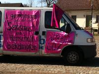 Mobil unterwegs für Internationale Frauen*solidarität statt Krieg und Militär