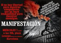Barcelona, 7. Juni – Demonstration in Solidarität mit den in Deutschland eingesperrten Anarchisten
