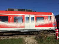 Mit Farbbeuteln und Spraydosen verunstalteten Unbekannte 88 Züge der Münchner S-Bahn.