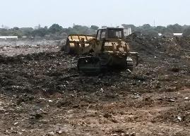 Earth works at Bakoteh dumpsite