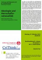 Veranstaltung am 27.10.2014: "Ideologie und Herrschaftsrationalität. Nationalsozialistische Germanisierungspolitik in Polen"