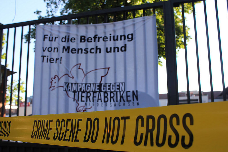 Schlachthof München blockiert. Foto: Flickr