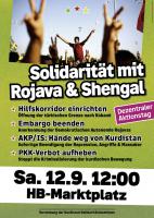 Plakat Solidarität mit Rojava & Shengal am Sa. 12.09.2015 12:00 HB-Marktplatz