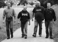 Aktuelles Lineup der Nazi-Band "Blue Max" - 2. von links: André Müller