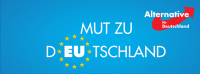 Wahlkampflogo: Weder dürfte die Reduzierung auf 12 Sterne noch die Positionierung von "EU" innerhalb des Wortes "Deutschland" zufällig noch ohne Bedeutung sein.