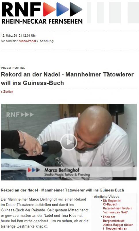 Berlinghof beim Weltrekordversuch im RNF-Bericht von 2012