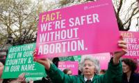 Members of pro-life groups demonstrating in Dublin last year as a private member's bill proposing legalising abortion in Ireland was debated. The bill did not succeed
