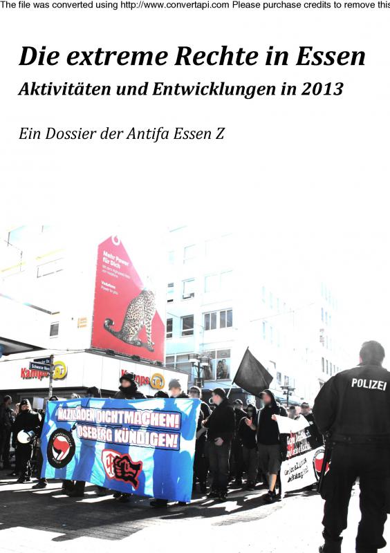 Jahresbericht 2013 über die rechte Szene In Essen