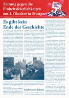 Zeitung gegen die Einheitsfeierlichkeiten 2013 in Stuttgart
