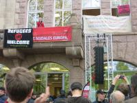 Proteste vorm DGB-Haus gegen Olaf Scholz