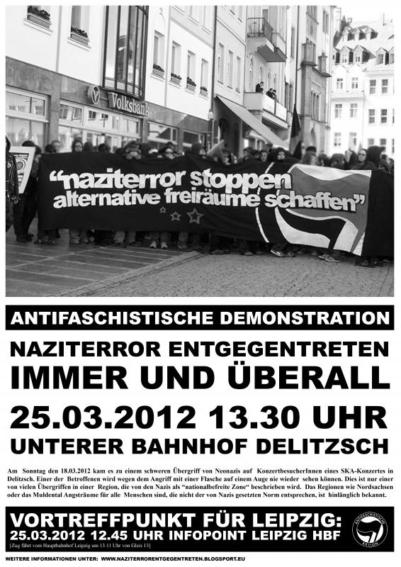 Plakat, Antifa, Demo, Leipzig