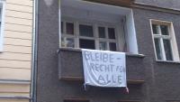 Banner am Balkon: "Bleiberecht für alle" (Foto: Dirk Stegemann)