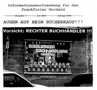 Flyer aus dem FH-Spektrum zu rechter Buchhandlung, 2000