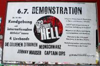 G20 to Hell Demo Wandplakat an der Roten Flora