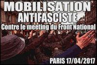 Mobilisation antifasciste contre le meeting du Front National (Paris)