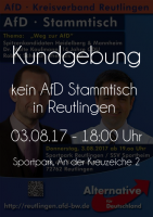 kein AfD Stammtisch in Reutlingen
