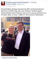 Ricarda Riefling (NPD) im Sinsheim-T-Shirt - rechts NPD-Funktionär Jan Jaeschke