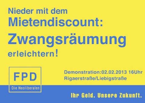 FDP: Nieder mit dem Mietendiscount: Zwangsräumung erleichtern!