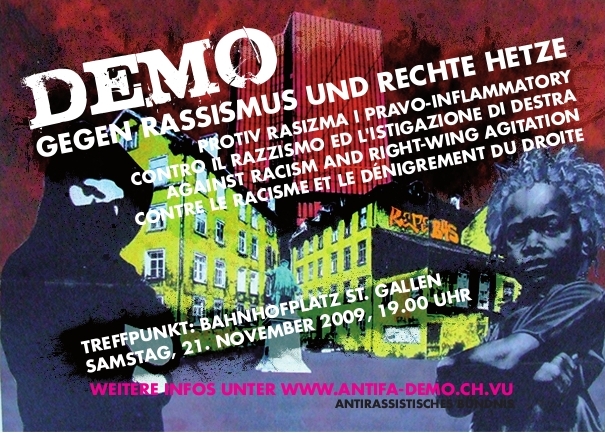 Demo gegen Rassismus und rechte Hetze am 21.11.2009 in St. Gallen