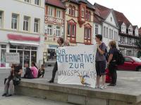 Kleine Demonstration in Königslutter gegen Zwang in der Psychiatrie (hier auf dem Marktplatz)