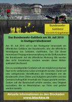 Bundeswehr-Gelöbnis am 30. Juli in Stuttgart blockieren: Flyer, Seite 1