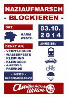 Plakat gegen den Naziaufmarsch am 3.10.2014 in Hamm