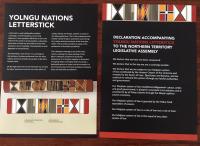 Yolngu Nations letterstick on treaty and sovereignty , presented to the Northern Territory parliament on October 18th by Yingiga Mark Guyula MLA.