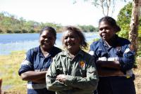 Indigenous rangers like Yugul Mangi senior women (from left to right) Edna Nelson, Cherry Daniels and Julie Roy, are crucial guardians of the outback environment.