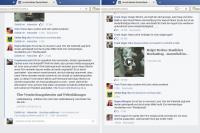 Screenshot der Facebook-Seite von Christoph Hörstel (Deutsche Mitte) - links mit Kommentar, rechts die gesäuberte Variante einige Stunden danach