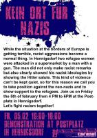Flyer english: Kein Ort für Nazis