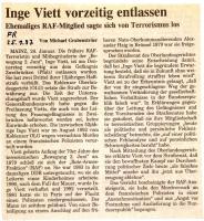 Inge Viett vorzeitig entlassen - 25.01.1997