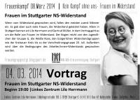 Vortrag Flyer: Frauen im Stuttgarter NS-Widerstand 
