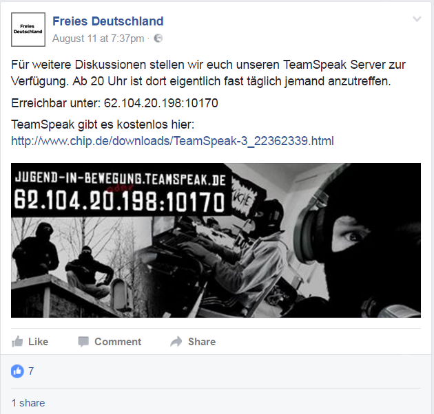 Facebook-Account "Freies Deutschland"