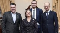 Neonazi und Antisemit Tjahnybok, USA-Europabeauftragte Nuland,  Boxer Klitschko und "Übergangspremier" Jatzenjuk