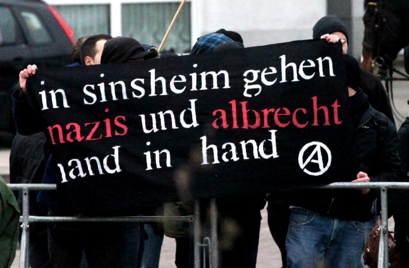 Schon 2013 wussten AntifaschistInnen, wo in Sinsheim der Hase langläuft.
