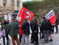 Verschiedene linke und linksradikale Gruppen unterstützten die Kundgebung