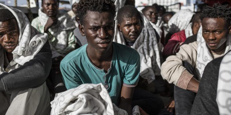 Ebrima Gaye onboard the MOAS rescue ship 'Phoenix' as he waited to disembark at the port of Pozzallo in July 2016. (Jason Florio/IRIN)