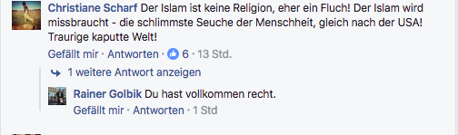 Den Islam hält Golbik für einen Fluch und die schlimmste Seuche der Menschheit