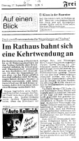 Badische Zeitung 1996-09-17 "Im Rathaus bahnt sich eine Kehrtwendung an"