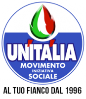 Logo von Unitalia (mit der Fiamma,die den Geist Mussolinis symbolisiert)