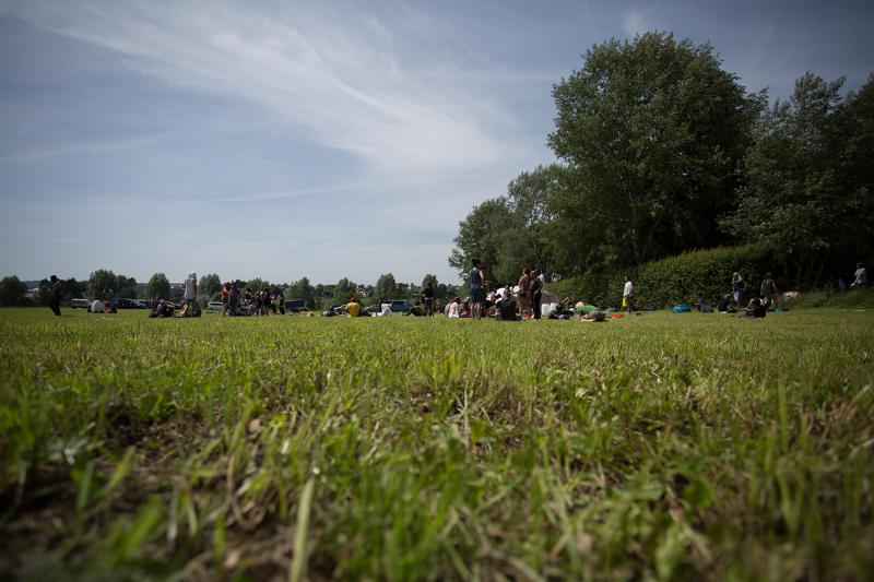 Aufbruch im Camp in Steinfort (Luxemburg).