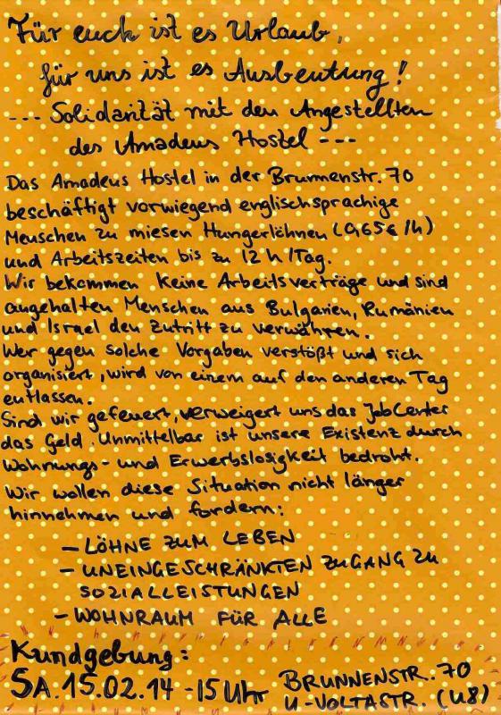 Flyer für die Kundgebung (dt.)