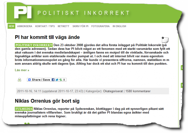 Das Ende des PI-Blogs in Schweden