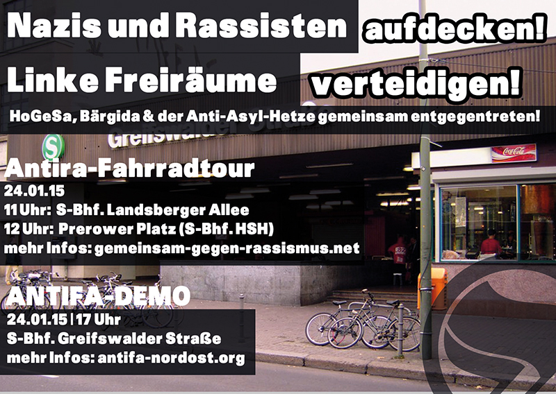 Nazis und Rassisten aufdecken! Antifa-Demo durch Prenzlauer Berg