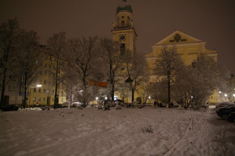 Josephplatz-Besetzung im Schnee