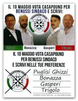 Maurizio Puglisi Ghizzi, Andrea Bonazza, Mirko Gasperi und Sandro Trigolo (Kadidaten der CasaPound Bolzano 2015)