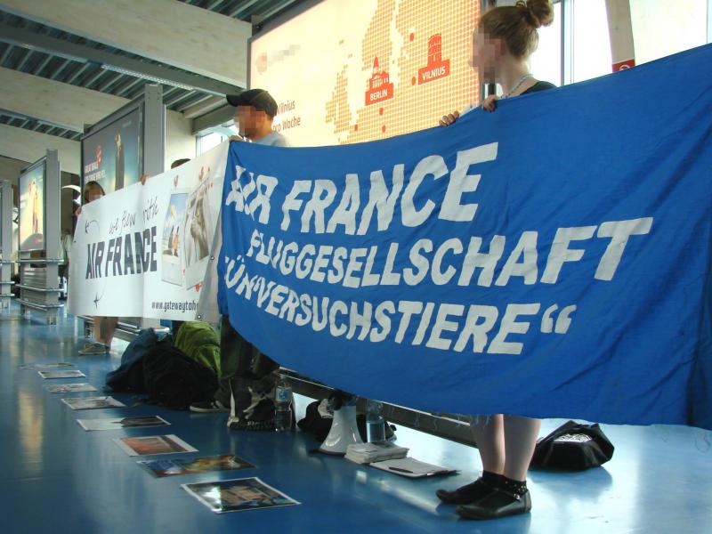 Kundgebungen gegen Air France - Soli für Refugees - Nicht willkommener Besuch - 05.06.2014 2